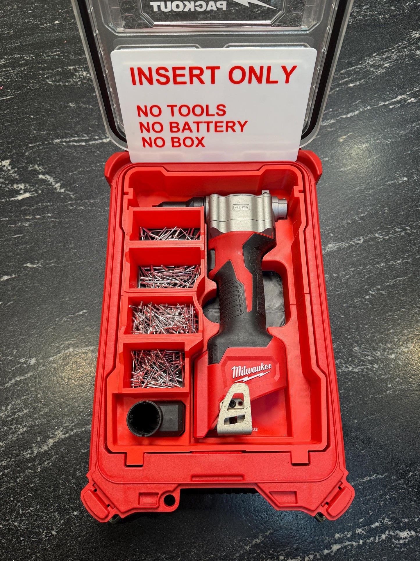 Milwaukee Compatible M12 Rivet Gun Organizing Insert Tray