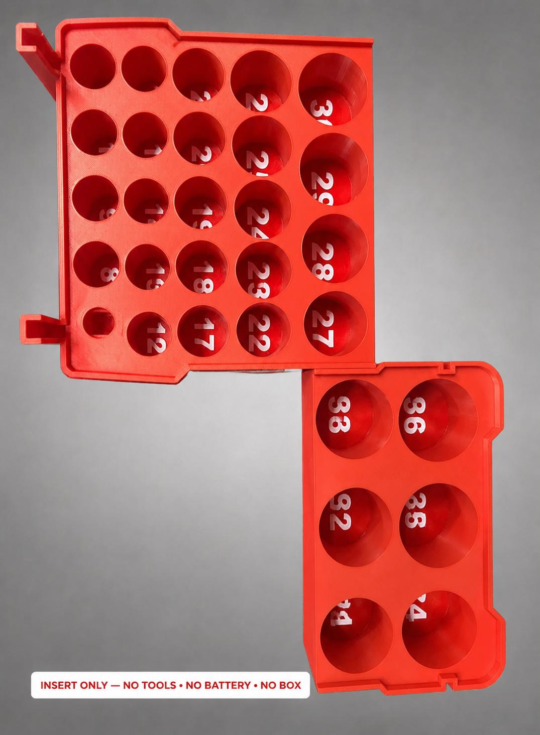 Milwaukee Packout Insert – 29pc 1/2" Deep Metric Socket Organizer RED