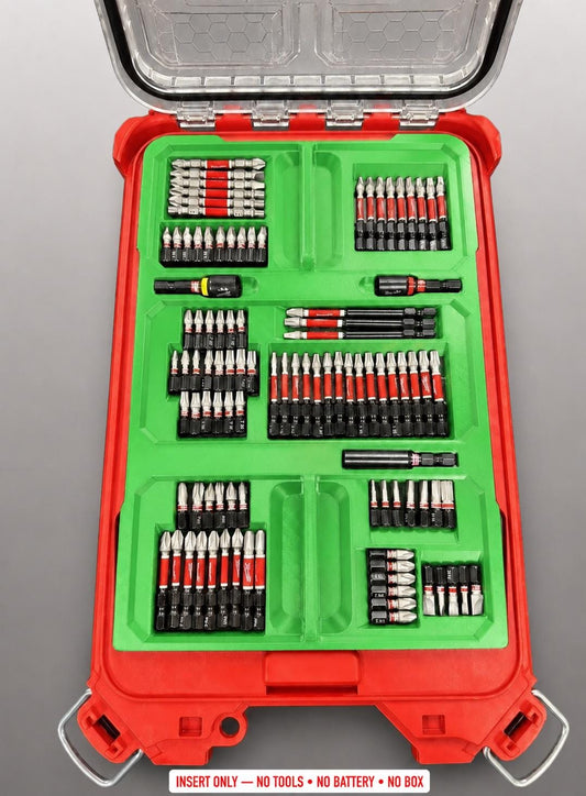 Milwaukee Packout Insert for SHOCKWAVE Driver Bit Kit | 3D Printed Organizer GREEN